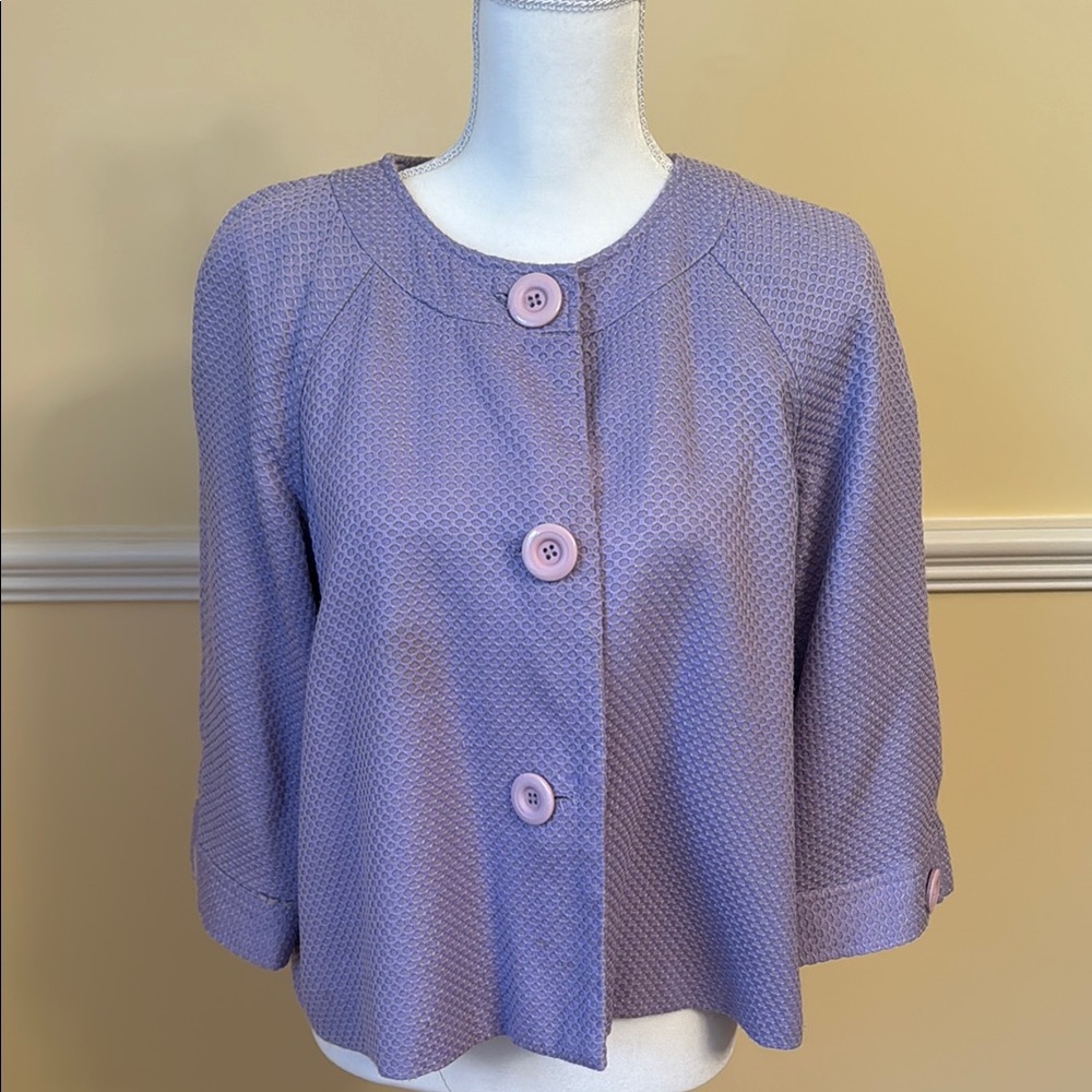 Elementz Lavender Textured Button-Up Jacket - Siz… - image 1